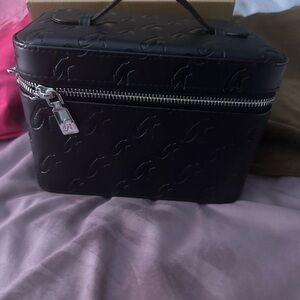 Chic Black Embossed Jewelry Vanity Case